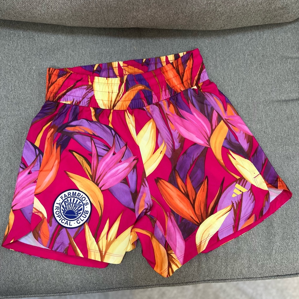 FARM Rio Pink and Orange Floral Athletic Shorts